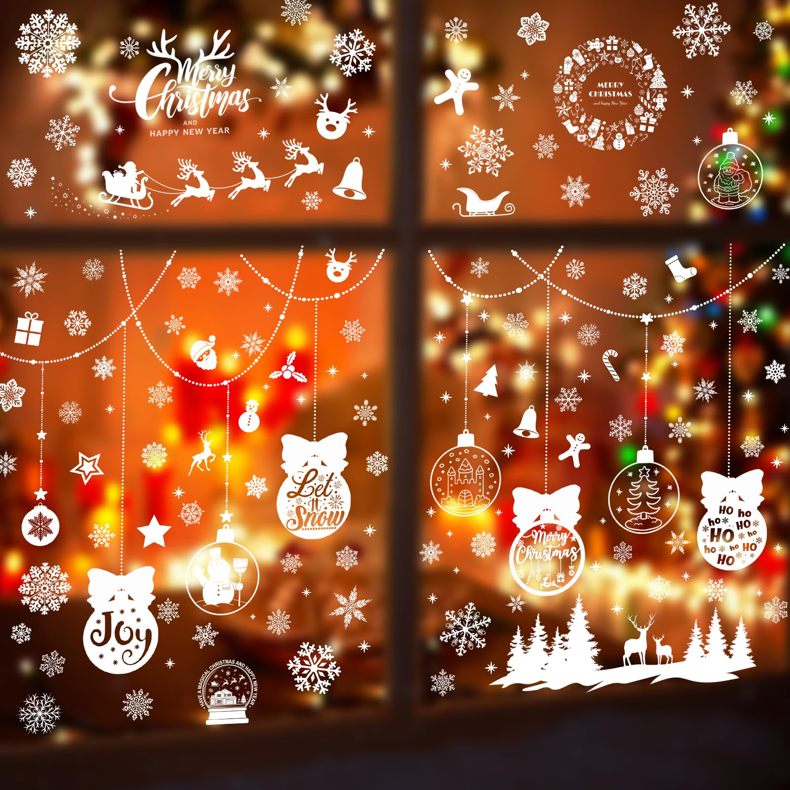 Stickers Noel Fenetre Statique, Autocollants Noel Fenetre Reutilisable