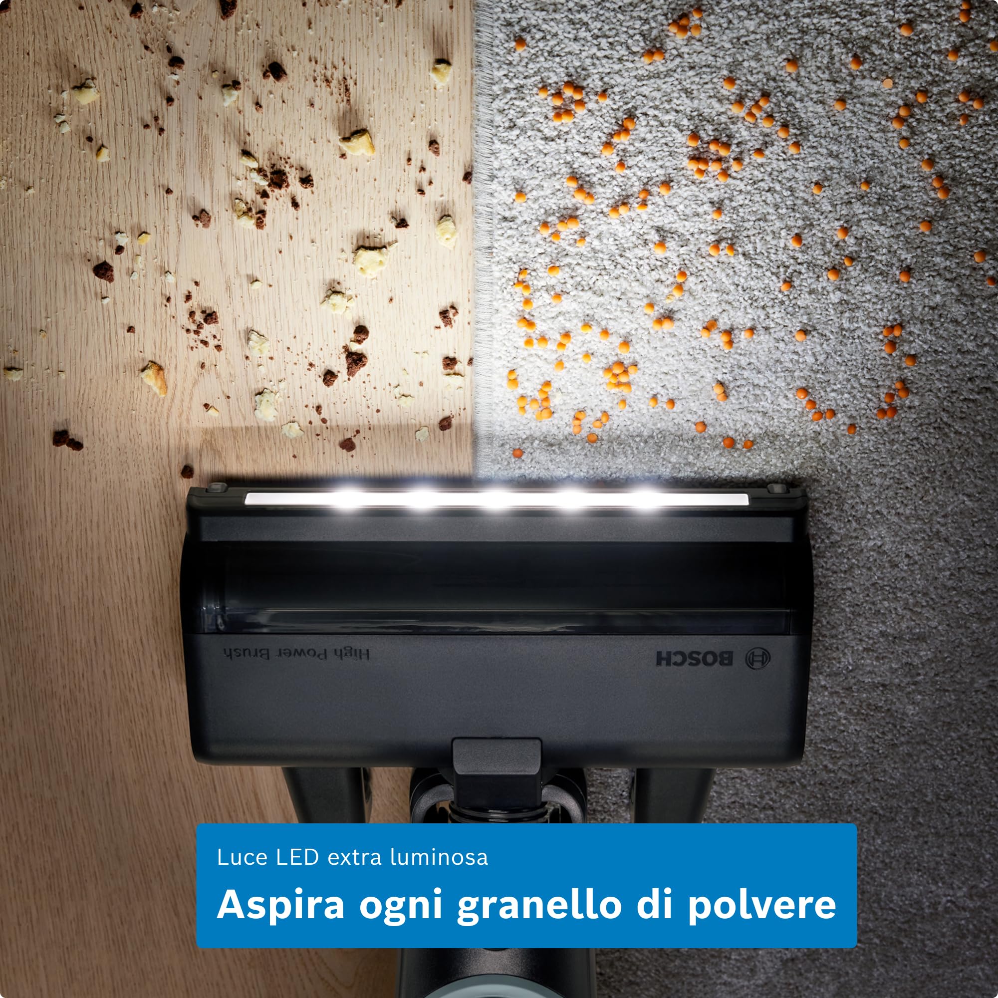 Bosch BKH4WN28 Aspirapolvere e Aspirabriciole 2in1, Luci LED, Bianco