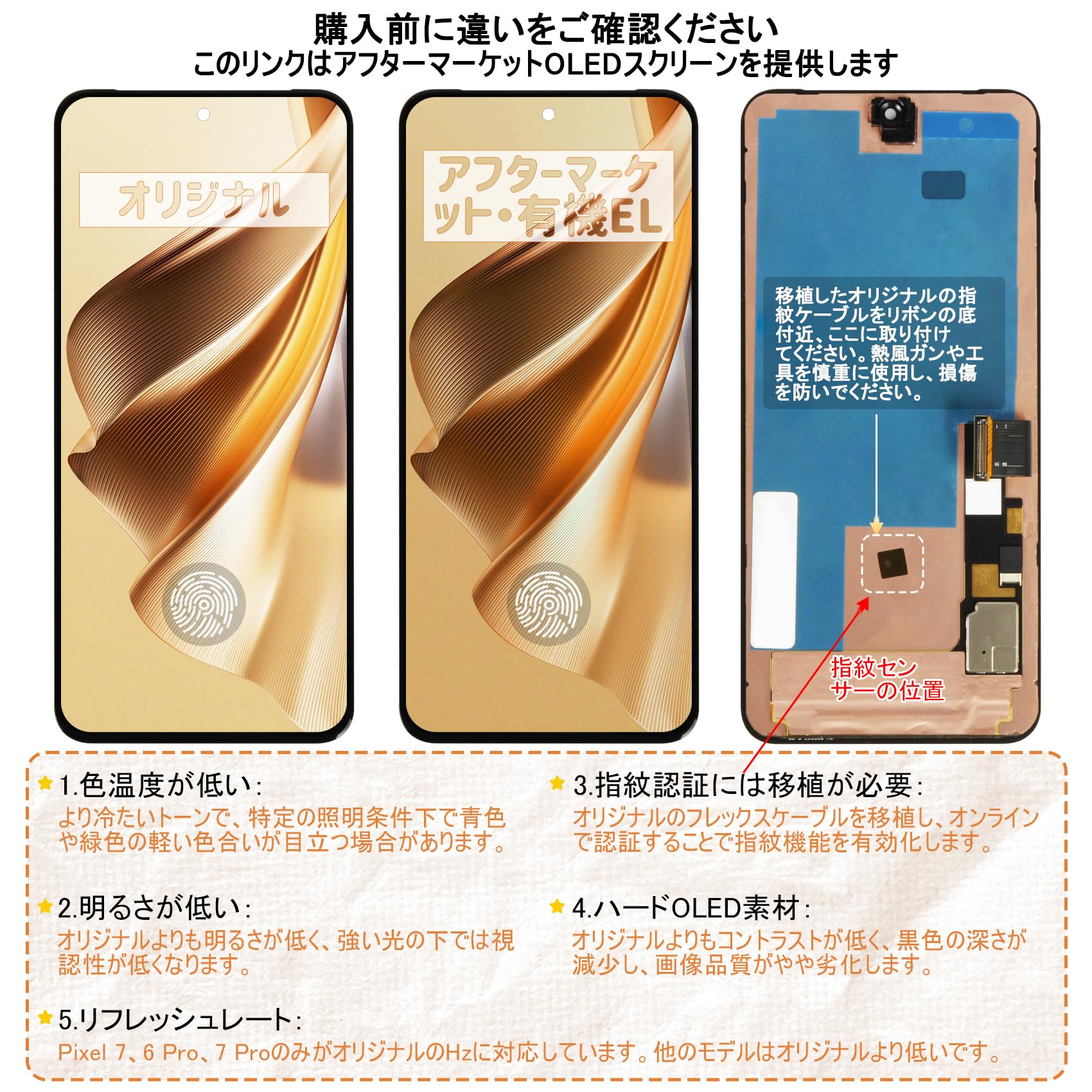 Amazon.co.jp: SRJTEK For Google Pixel 7 用 OLED 画面交換