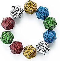 Vista 16 de SmartDealsPro Paquete de 10 dados poliédricos D20 de 20 caras para juego de mesa DND RPG MTG (color brillante)