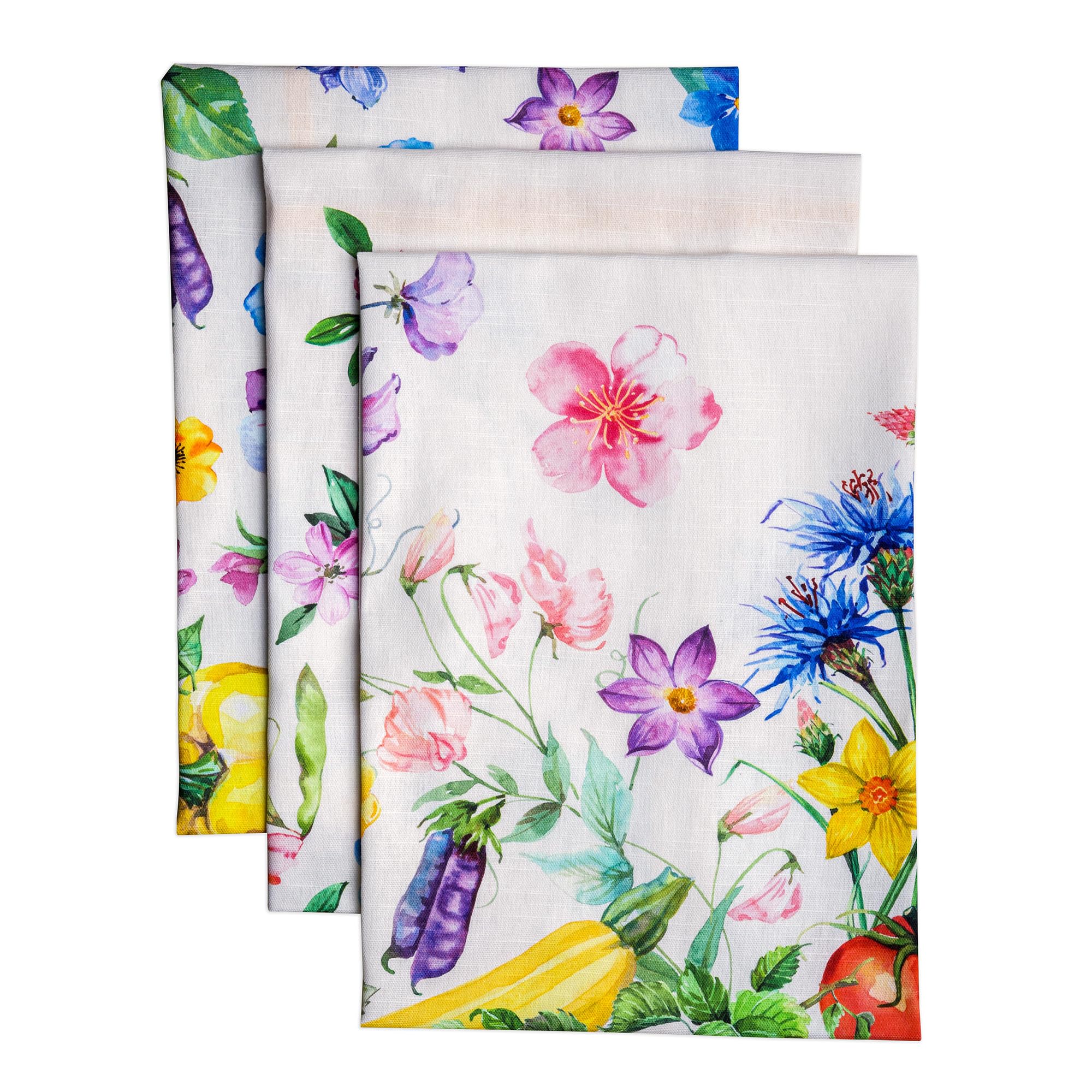 Maison d'Hermine Küchenhandtuch 100% Baumwolle (50 cm x 70 cm, Set von 3)