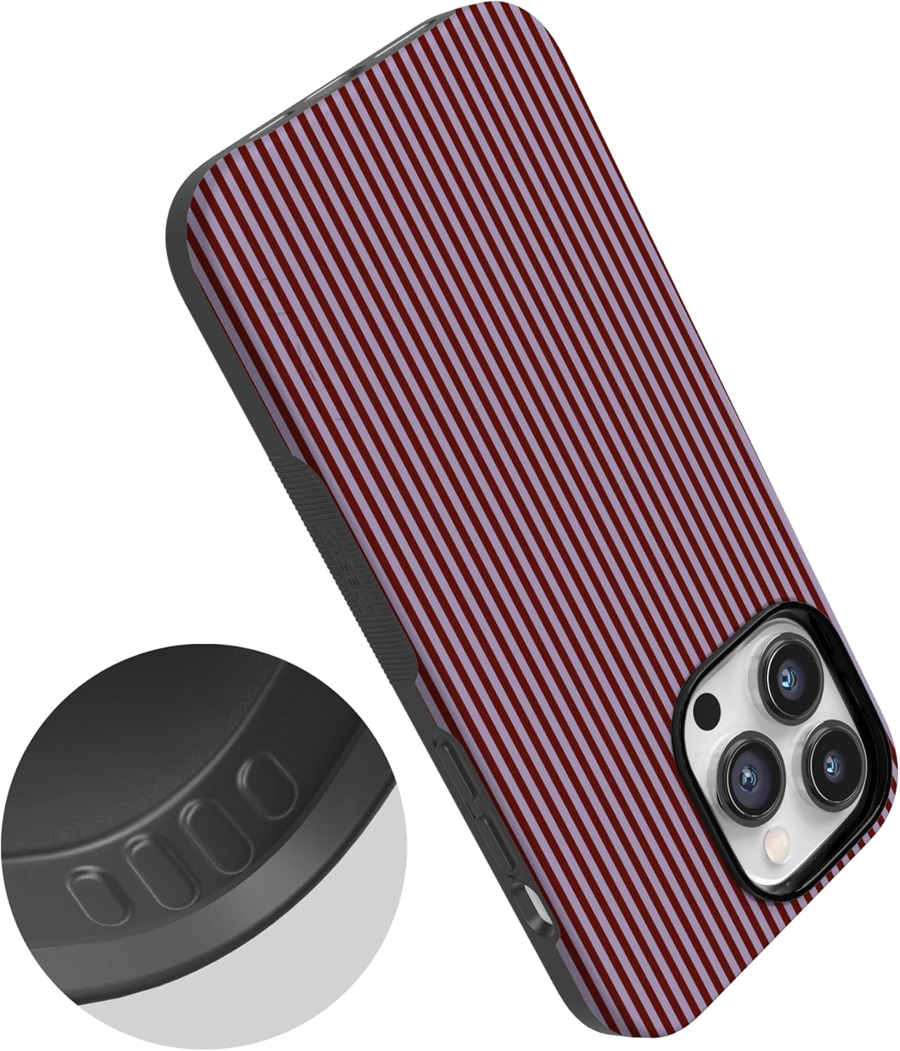 Casely iPhone 14 Pro Max Case | Stripes and the City | Tiny Pinstripe | Bold Protective Design | Compatible with MagSafe