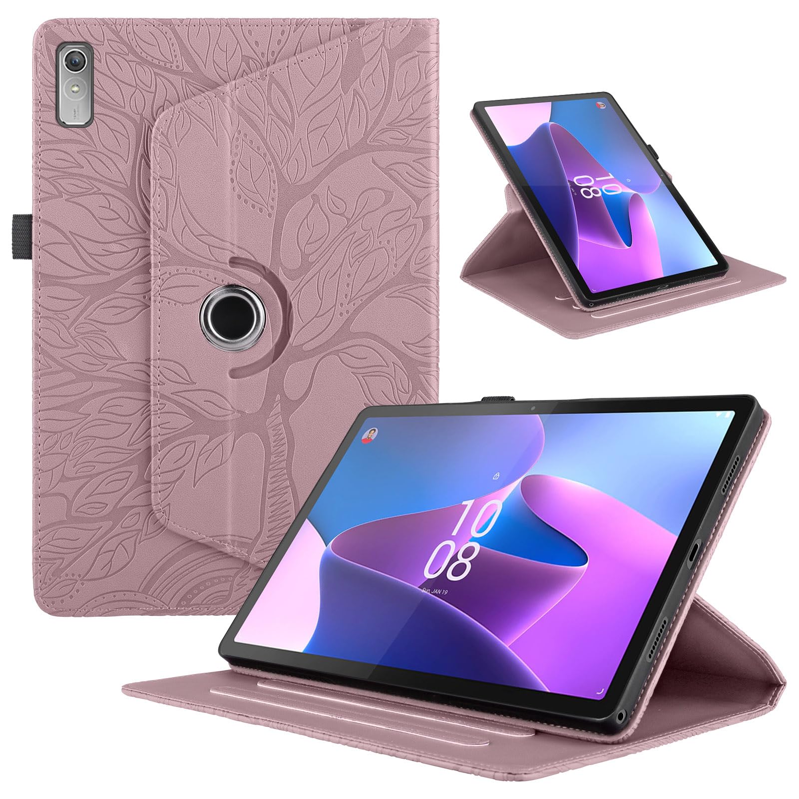 Funda para Samsung Galaxy Tab S9/ S8/ S7 11" (SM-X710/X700/T870) PU Cuero Tablets Protectora Cover 360°Carcasa Giratoria de ángulo Múltiple Stand Función Tablets Funda,Rojo Árboles — view 194