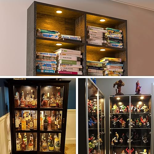 Miniatura 6 de WOBANE Luces LED de disco, kit de iluminación con cable para debajo del gabinete con control remoto, iluminación LED regulable para cocina, armario,