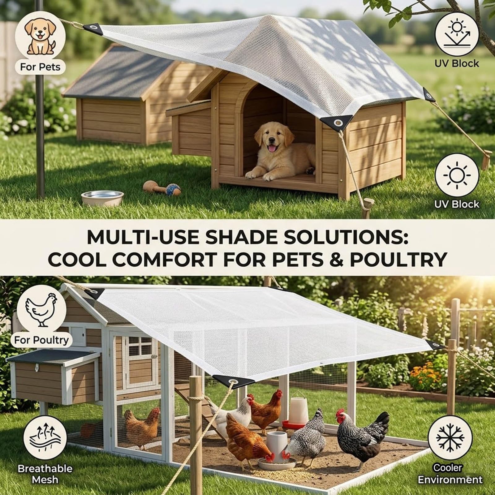 Voile Ombrage Blanc Filet D'ombrage avec Oeillets, pour Terrasse, Jardin