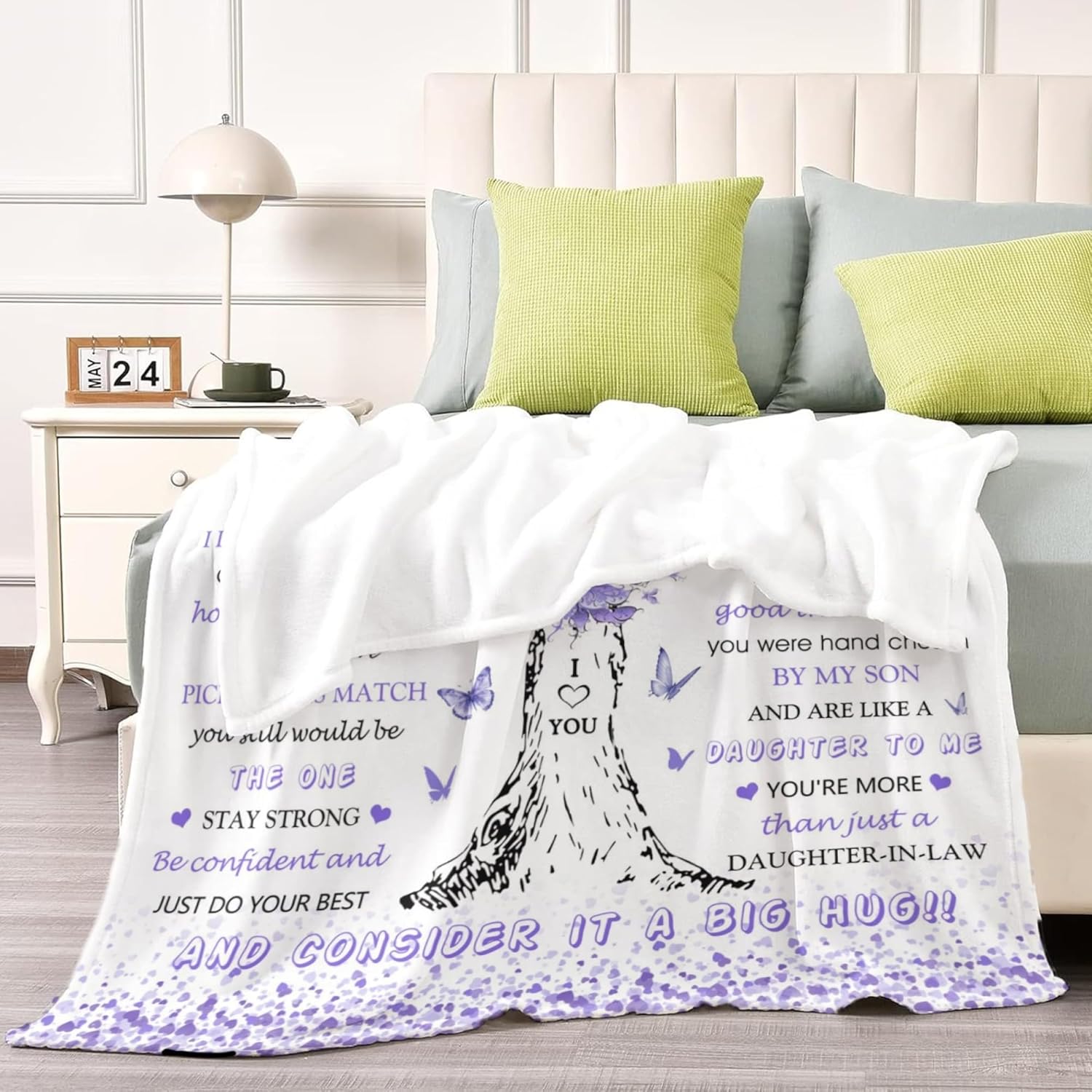 Daughter in Law Gifts from Mother in Law, Birthday Gifts for Daughter in Law, Unique Purple Women Throw Blanket Gift for Wedding Christmas, Super Soft Warm Blanket 60"X50" for Couch Bedroom Livingroom - Image 9