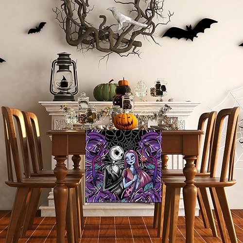 Miniatura 3 de Camino de mesa de Halloween, mantel de Halloween, decoraciones y suministros para mesa del hogar, 13 x 72 pulgadas
