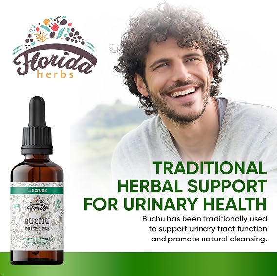 Buchu Tincture, Organic Buchu Extract (Agathosma Betulina) Dried Leaf Health Supplement, Non-GMO in Cold-Pressed Organic Vegetable Glycerin 2 oz, 670 mg