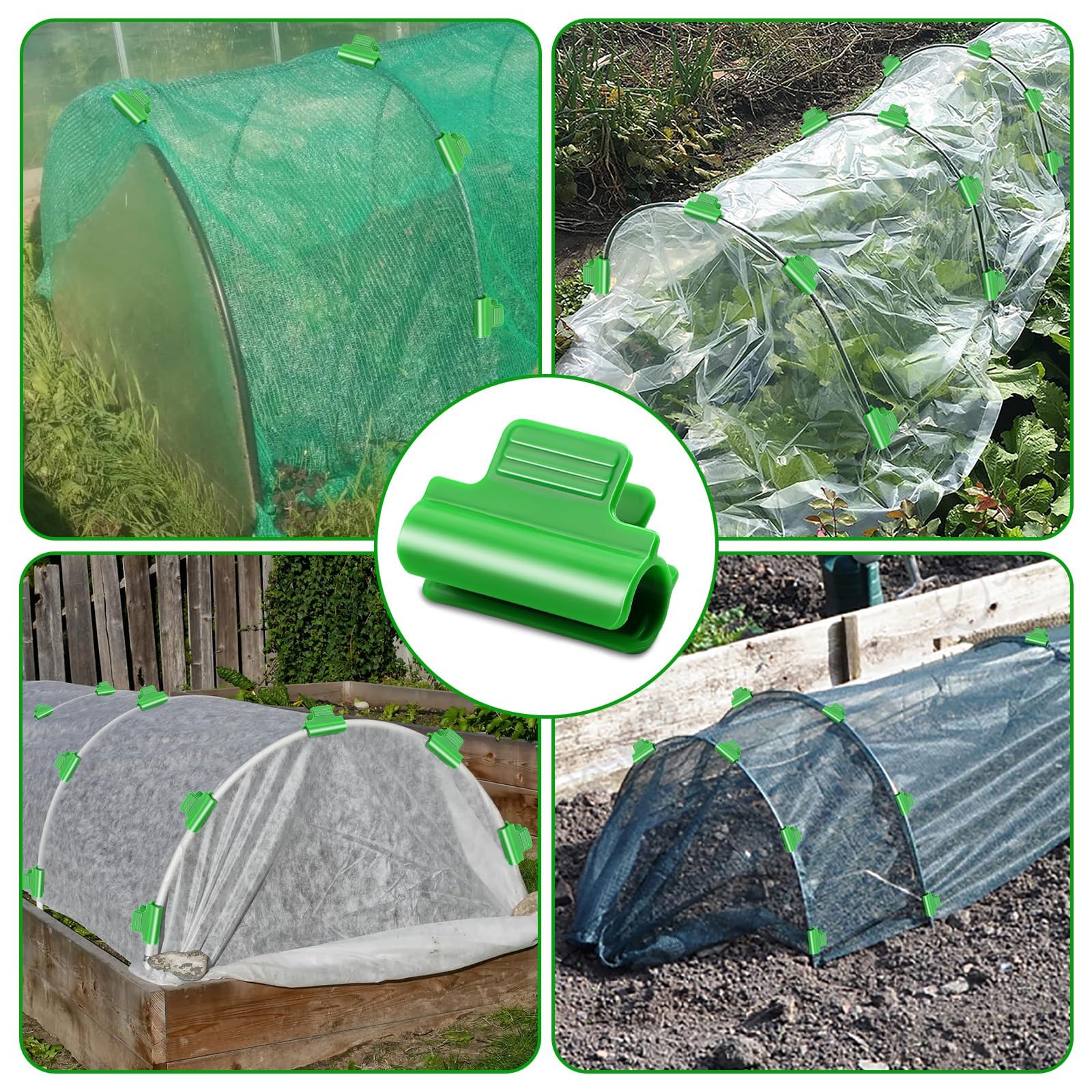 SWTYExt 40pcs Greenhouse Clamps for diameter 16mm/0.63in Greenhouse Hoops Garden Clips Garden Netting Clips Plastic Plant Clips for Fixing Plant Cover Plastic Sheeting Film Row Cover - Image 4