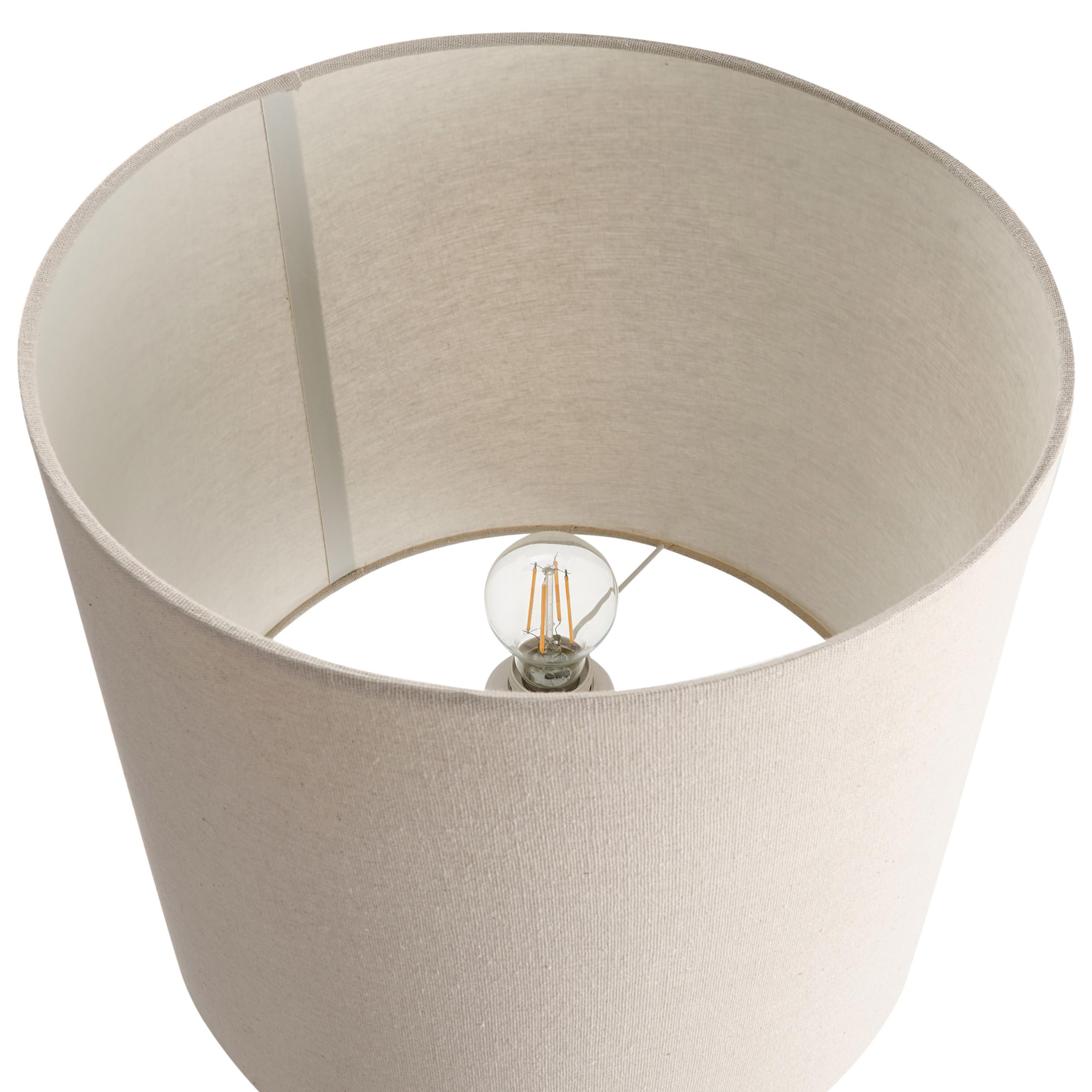 Beliani Lampadaire Classique en Métal avec Abat-Jour en Tissu Perlé Marron Clair Krios
