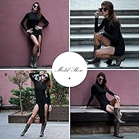 Vista 6 de IUV Botas vaqueras para mujer con punta puntiaguda, botas vaqueras para mujer