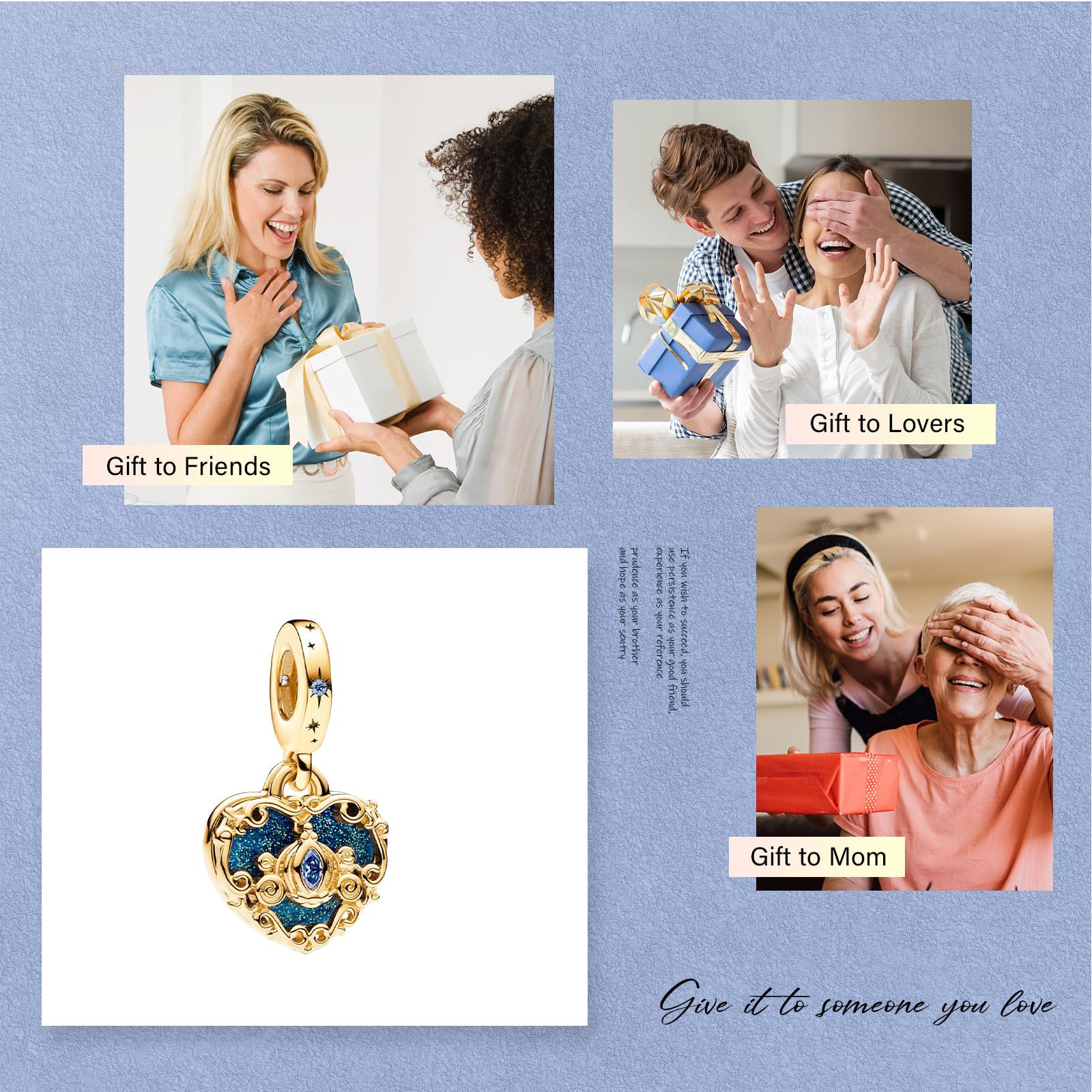 RMMY Charm 925 Sterling Silver Heart Mom Lucky Mouse Movie Pendant Dangle Beads for European Necklaces and Bracelets Valentine's Day Mother's Day Gifts con Gioielli di Zirconia