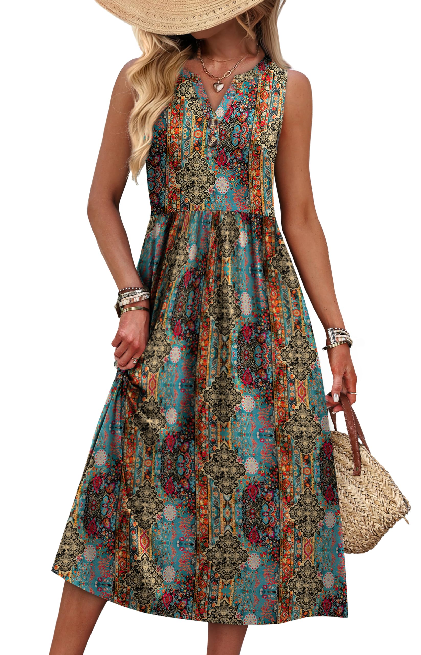 WIHOLL Women's Summer Dresses Maxi Dress Vacation Beach Sundresses 2026 with Pockets — view 11