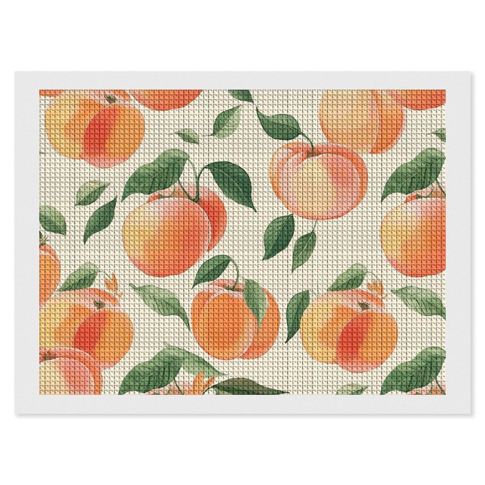 NONHAI Diamond Painting Kits for Adults - DIY Diamond Art Kits for Beginners - Full 5D Paint Drill Diamond Dots Paintings- Peach Diamonds Pictures Gem Art and Craft Wall Decor 12"x16"