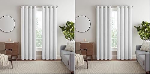 Miniatura 18 de Eclipse Décor Quinn - Cortina opaca 100 % sólida, con textura, absolutamente cero para privacidad, perfecta como cortinas de sala de estar o Azul