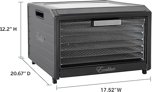 Miniatura 9 de Excalibur Deshidratador eléctrico de alimentos Serie Performance de 6 bandejas con control de temperatura ajustable, incluye bandejas de secado de