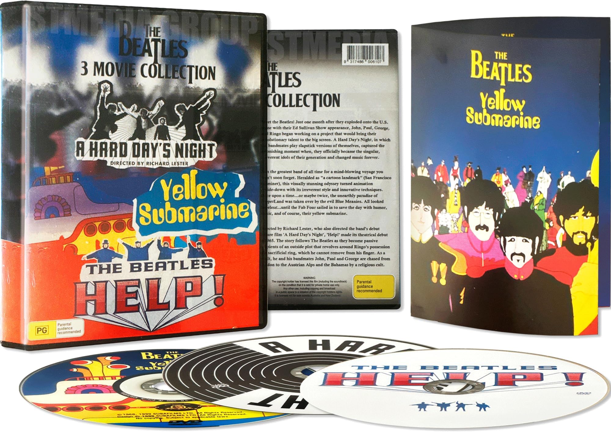 The Beatles - 3 Movie Collection - Yellow Submarine / HELP! / A Hard Day's Night - DVD Set