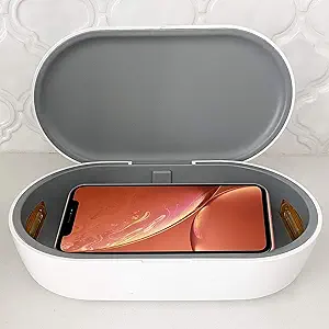 UV Phone Sanitizer and Charger by Johns Avenue - UV Sanitizer with Quick 5 Minute Sanitation Mode Can Also Be Used in Car