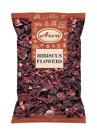 Aiva Hibiscus Flowers Dried Whole Petals Bulk Premium Loose Flor de Jamaica for Tea, Beverage, Culinary & Craft Use | 200 GM