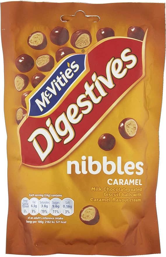 McVitie's Milk Chocolate Caramel Digestive Nibbles, 120 g (Pack of 1