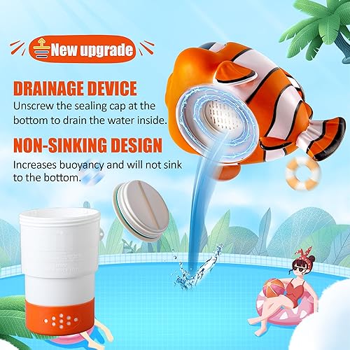 Miniatura 3 de MKLZ Flotador de cloro para piscina, se adapta a tabletas de 1 y 3 pulgadas, dispensador de cloro flotante, lindo soporte para tableta de cloro de