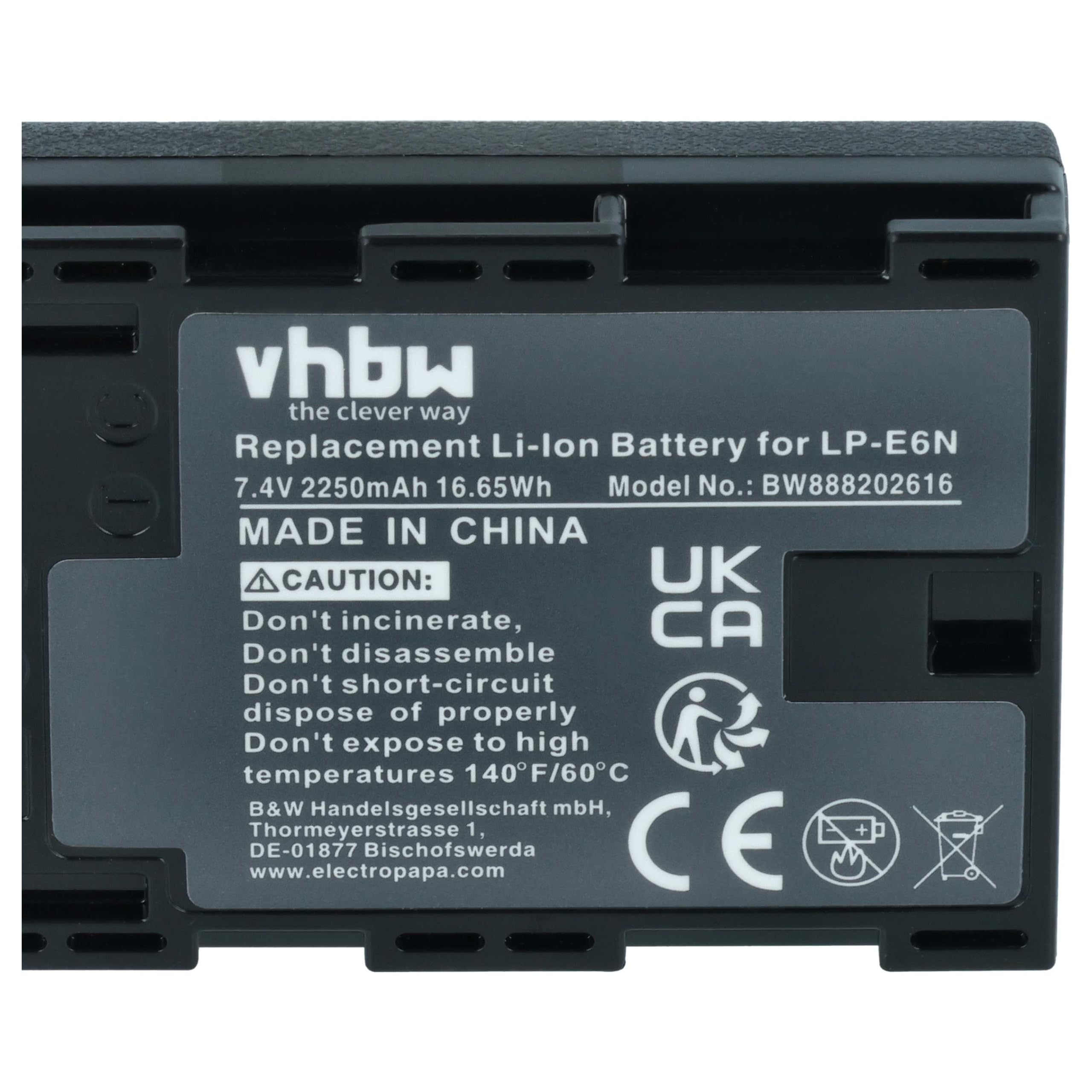 vhbw 3X batería Compatible con Canon EOS R (Ra), 80D, R5, 7D Mark II, 70D