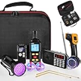 Dunzy 11 Pcs Ghost Hunting Equipment Kit Include Ghost Radio, Electromagnetic Paranormal Radiation Detector, Voice Recorder, UV Flashlight 2 LED Light up Cat Balls Etc(3 in 1 Emf Meter)