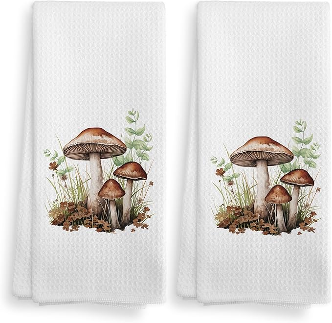 Amazon.com: NOQL Mashroom Towel, Mushroom Kitchen Decor Kitchen Towels ...