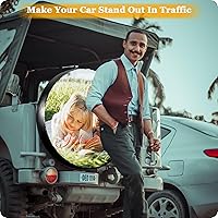 Vista 5 de Cubierta de neumático de repuesto personalizada, cubierta de neumático personalizada, personalice su foto, texto, logotipo, protectores