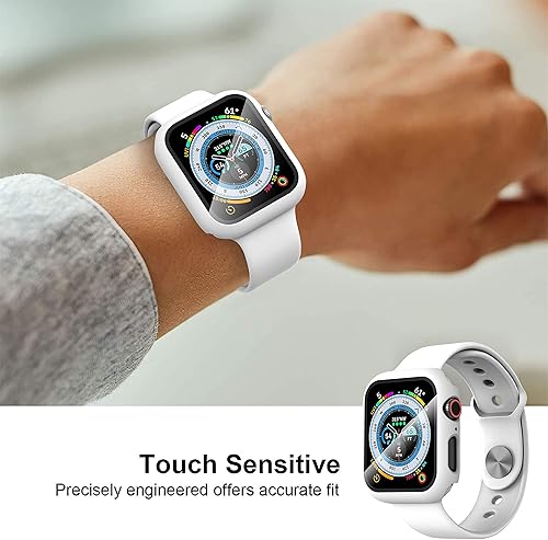 Miniatura 7 de Paquete de 2 para Apple Watch Series 87654Series SESE 2 44mm Funda Protectora de Pantalla Completa, Funda Protectora de Pantalla de Vidrio Templado