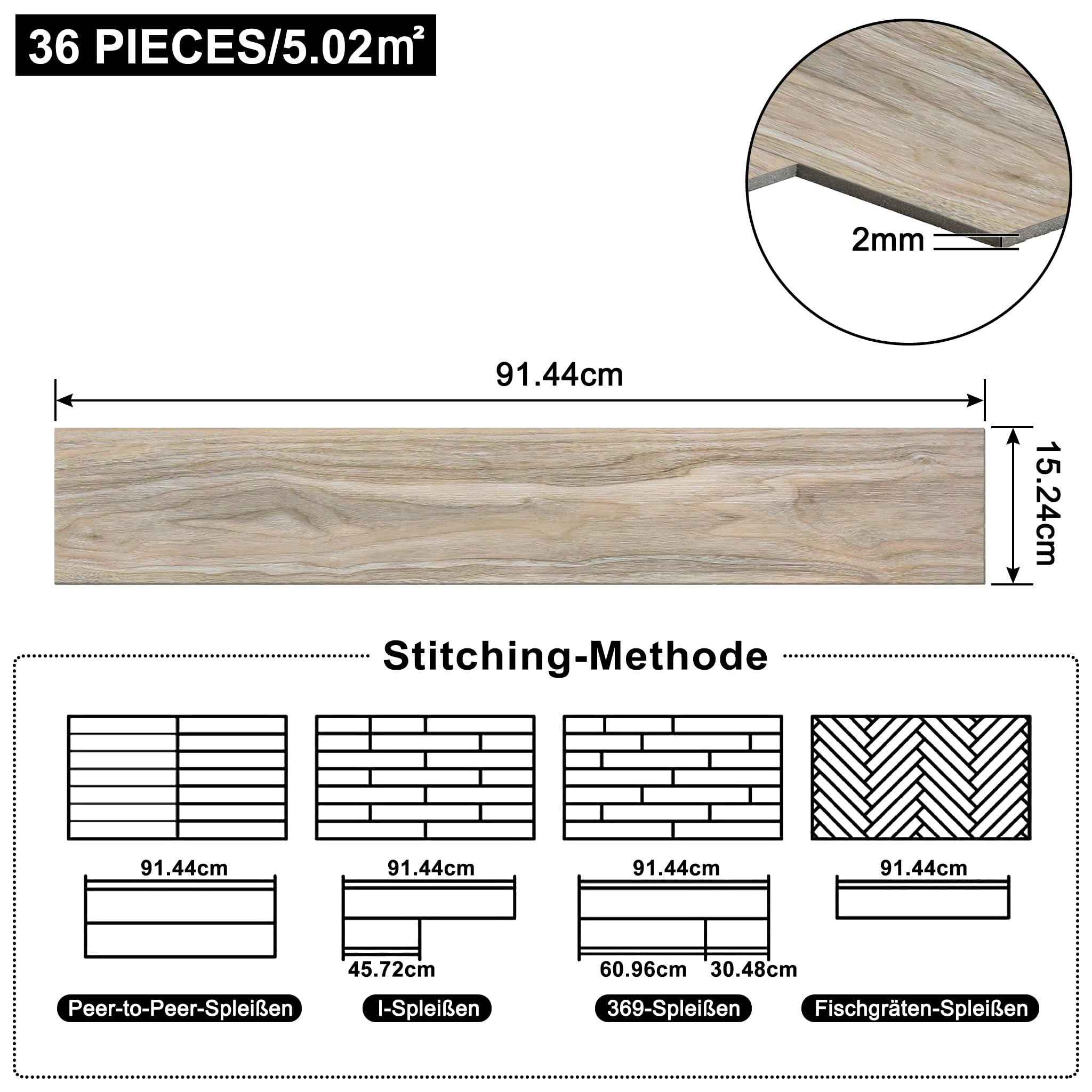 LZQ PVC Bodenbelag Vinylboden Selbstklebend mit Holz-Effekt, 72 Vinyl Fliesen 10,04m² Bodenfliesen Selbstklebend, Klebefliesen Boden Verschleißfest Wasserfest für Wohnzimmer Küche, Eiche Gewaschen