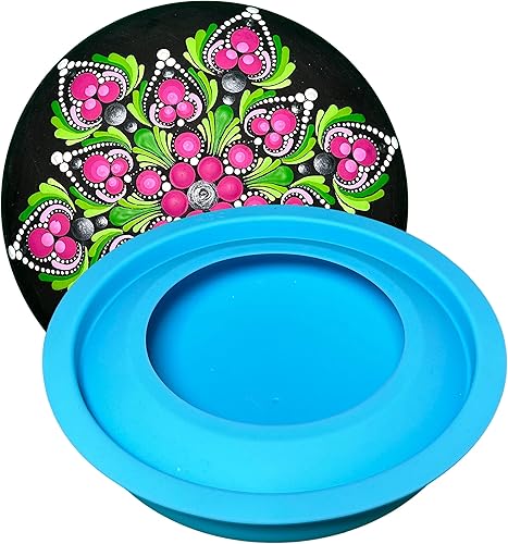 Happy Dotting Company - Molde de roca grande - Diseño #5-5.5 pulgadas de ancho - Cuenta con una forma redonda y lisa y un punto central incorporado