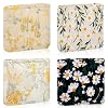 Abbylike 4 Pcs Floral Makeup Bag Corduroy Cosmetic Bag with Zipper Portable Small Pouches for Purse Toiletry Mini Pouch Cute Mini Makeup Purse for Coin Essentials Items WomenEmbroidery