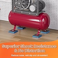 Vista 5 de GCGOODS Almohadilla de goma antivibración, 3 x 3 x 7/8 pulgadas, goma acanalada resistente con almohadillas de aislamiento central de EVA azul