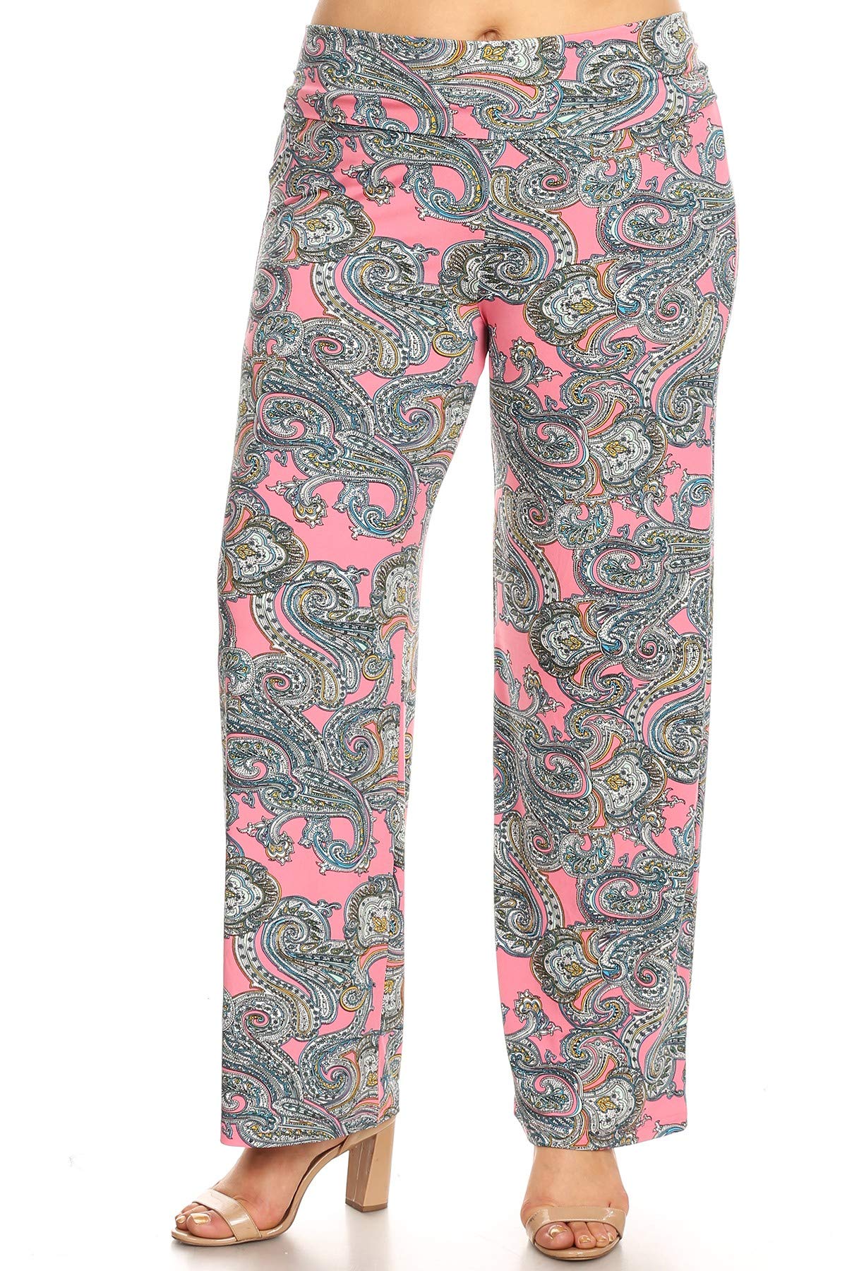 white mark Plus Size Paisley Printed Palazzo Pants