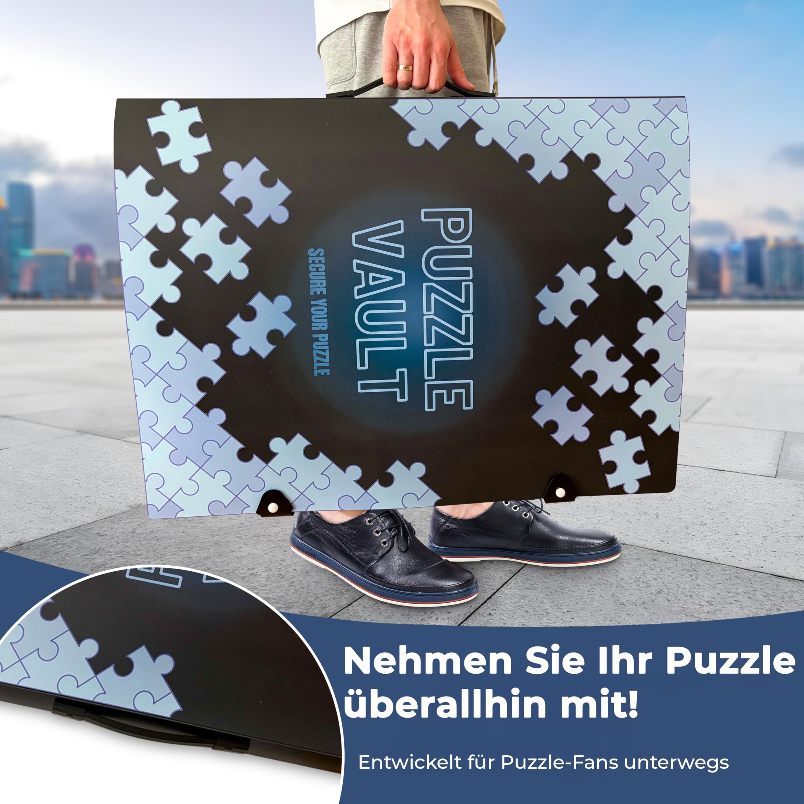 Cartella puzzle [inclusa pellicola puzzle] per puzzle fino a 1000 pezzi – l'accessorio perfetto per riporre i puzzle – Organizer per fino a 40 puzzle – Cartellina puzzle 1000 pezzi