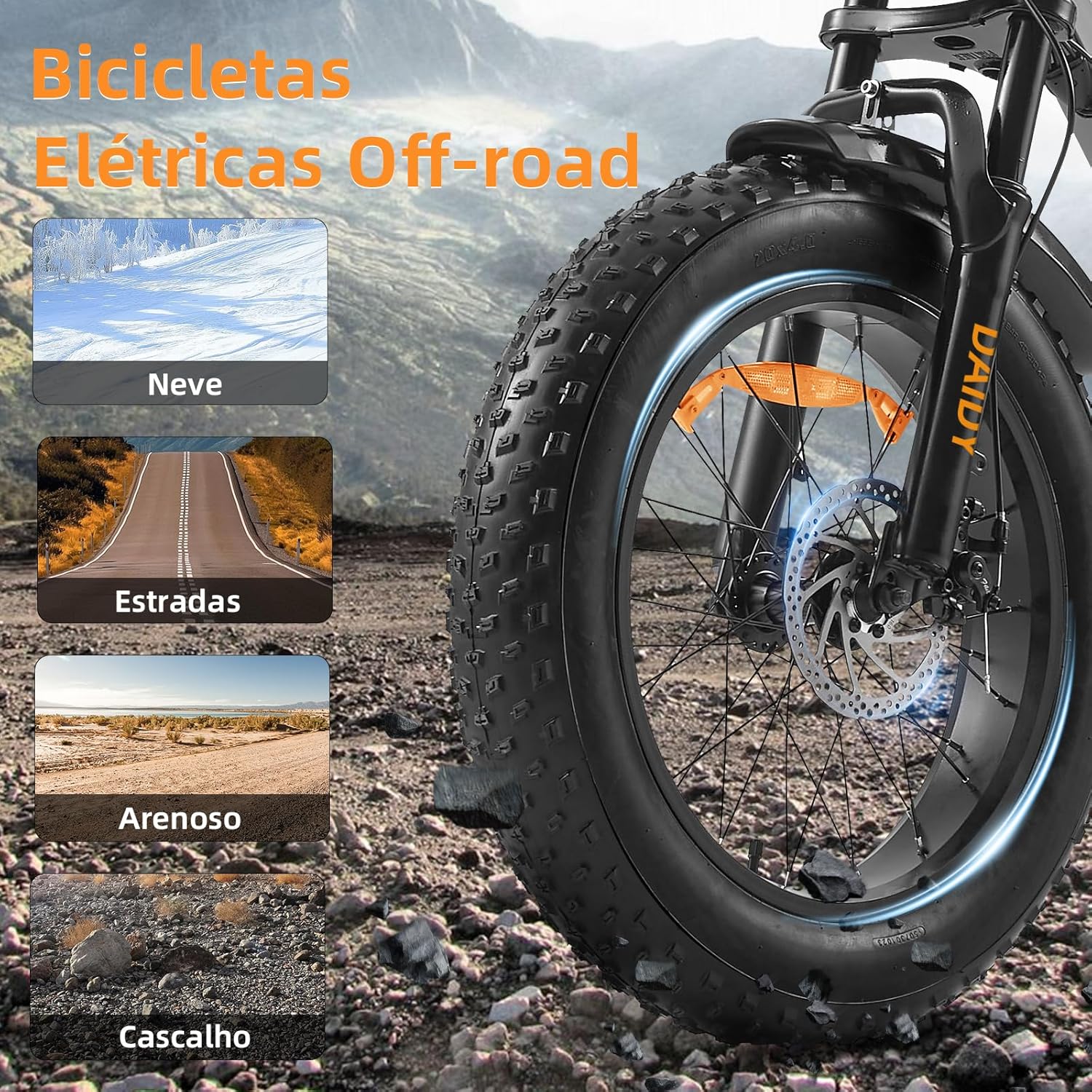 Paisagem montanhosa e acidentada, sugerindo um ambiente natural.