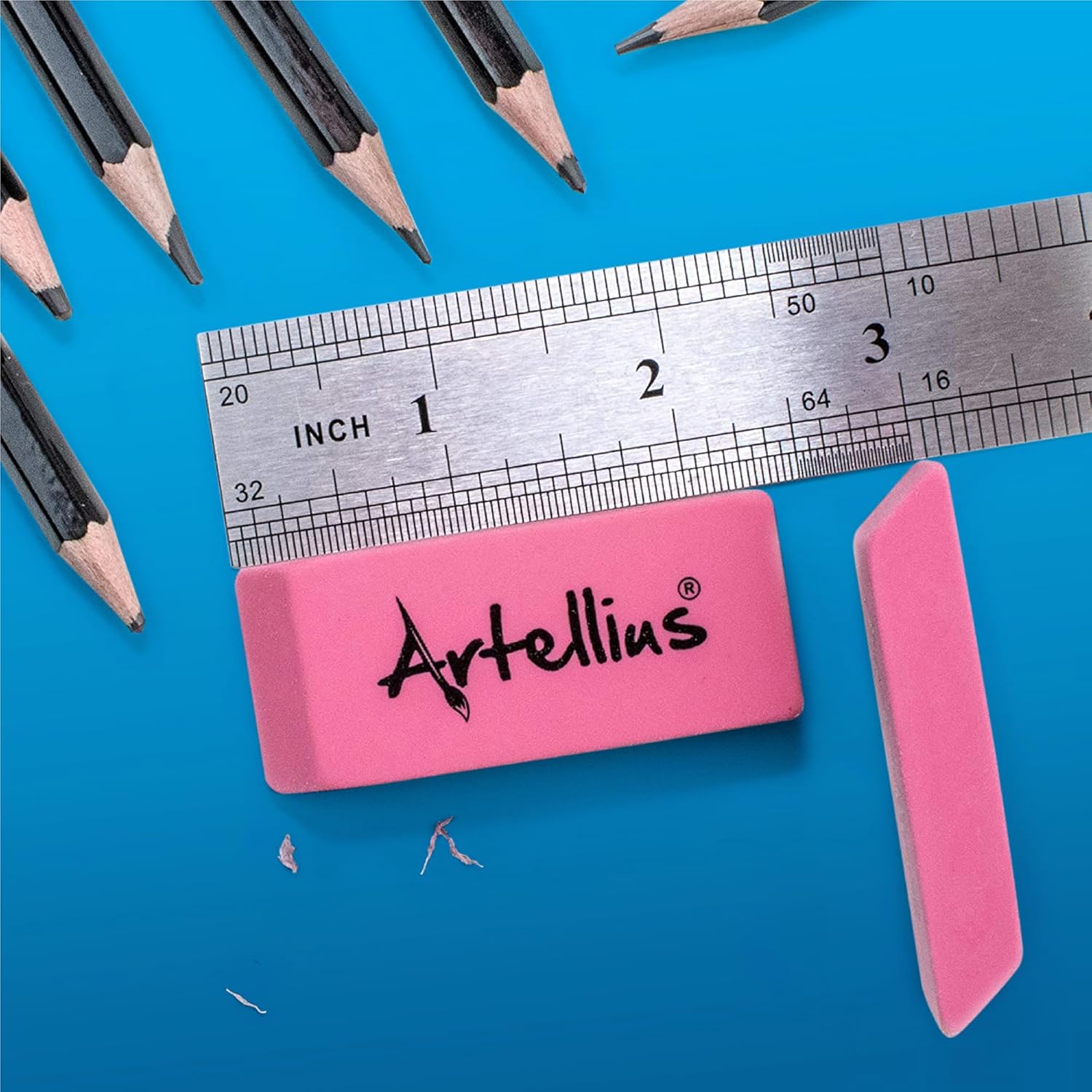 Artellius Large Pink Latex-Free Rubber Erasers Pack of 100