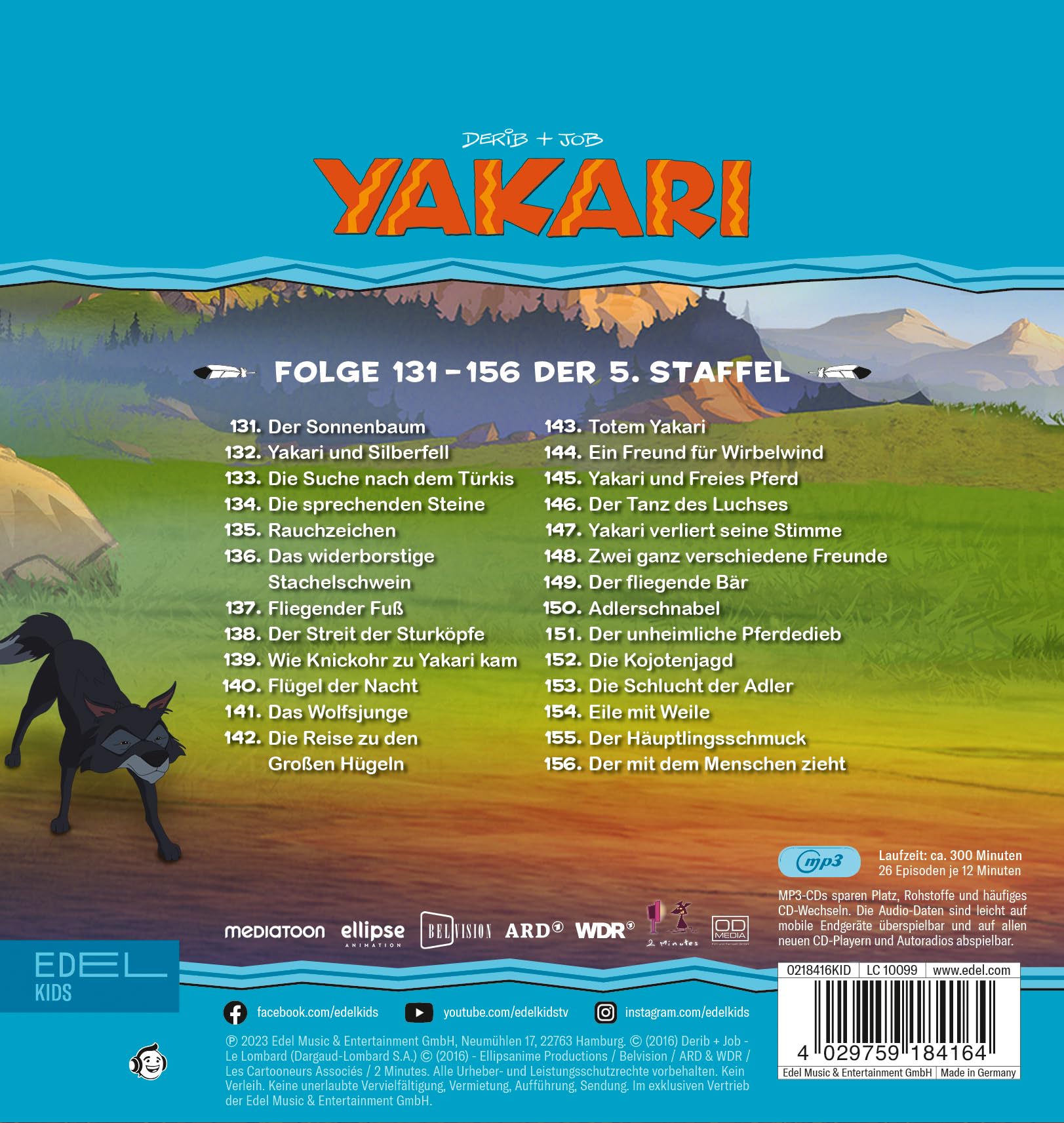 Yakari - Staffelbox 5 (mp3-CD) - Die Original-Hörspiele zur TV-Serie (Folge 131 - 156)