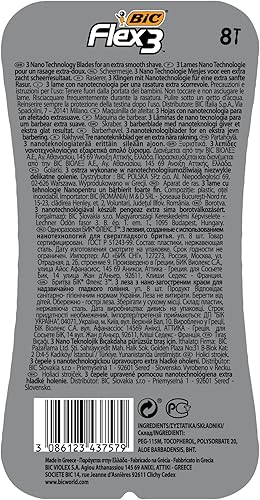 Miniatura 7 de BIC Flex 3, cuchillas de afeitar de triple hoja para hombres, con cabezales de cuchilla móviles para un afeitado suave y cerrado, paquete de 4