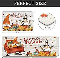 Vista 3 de Bsmathom Anti Fatigue Kitchen Rug Set of 2, Cushioned Non Slip Kitchen Rugs and Mats, Pumpkin Kitchen Mats for Floor Set, Waterproof Runner Rug