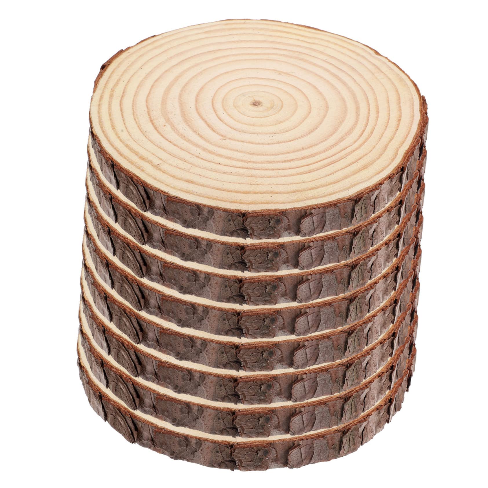 8piezas Rodajas De Madera Natural Para Manualidades Discos Redondos Sin Acabado Accesorios Para Decoraciones De Bodas y Festividades Grosor