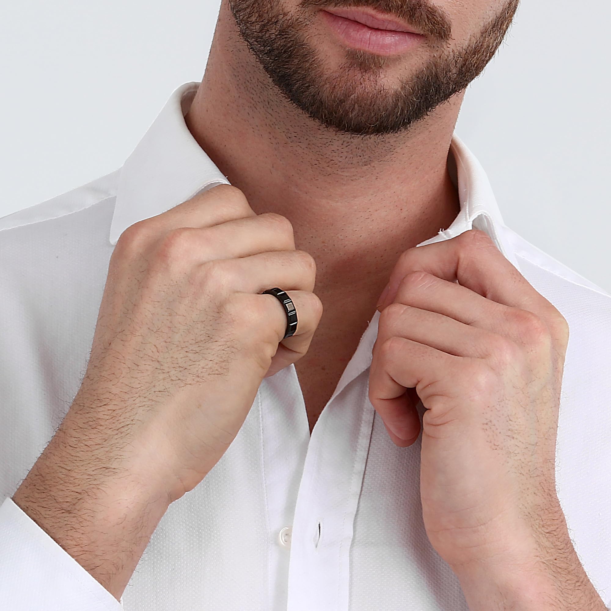 Morellato Motown SALS82019 - Anello da uomo in acciaio inox, pietre preziose, IP nero