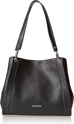 Miniatura 1 de Calvin Klein Bolso de hombro con triple compartimento de Ellie Negro/Plateado, negro, plateado (Black/Silver Combo), Nailon negro/plateado,