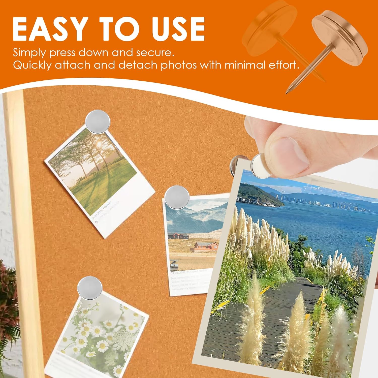 120 Pack Magnetic Push Pins, Magnet Thumbtack & Pushpin Clip for Photo Poster Hanging for Wall, Bulletin Board, Cork Board
