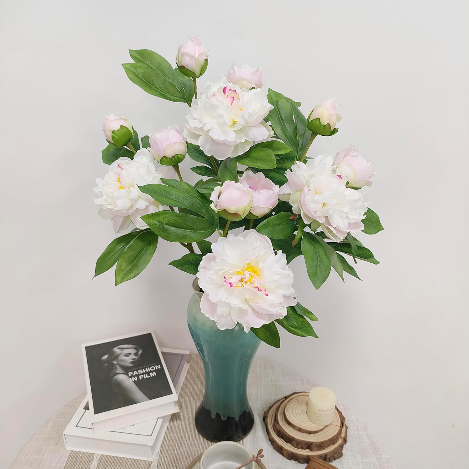 Peony Artificial Flowers,4 Pcs Fake Faux Peonies Flowers Look Real,Silk Peonies with Stems for Home Decor,Light Pink Peonies Artificial Flowers for Floral Arrangements (4, Light Pink) - Image 4