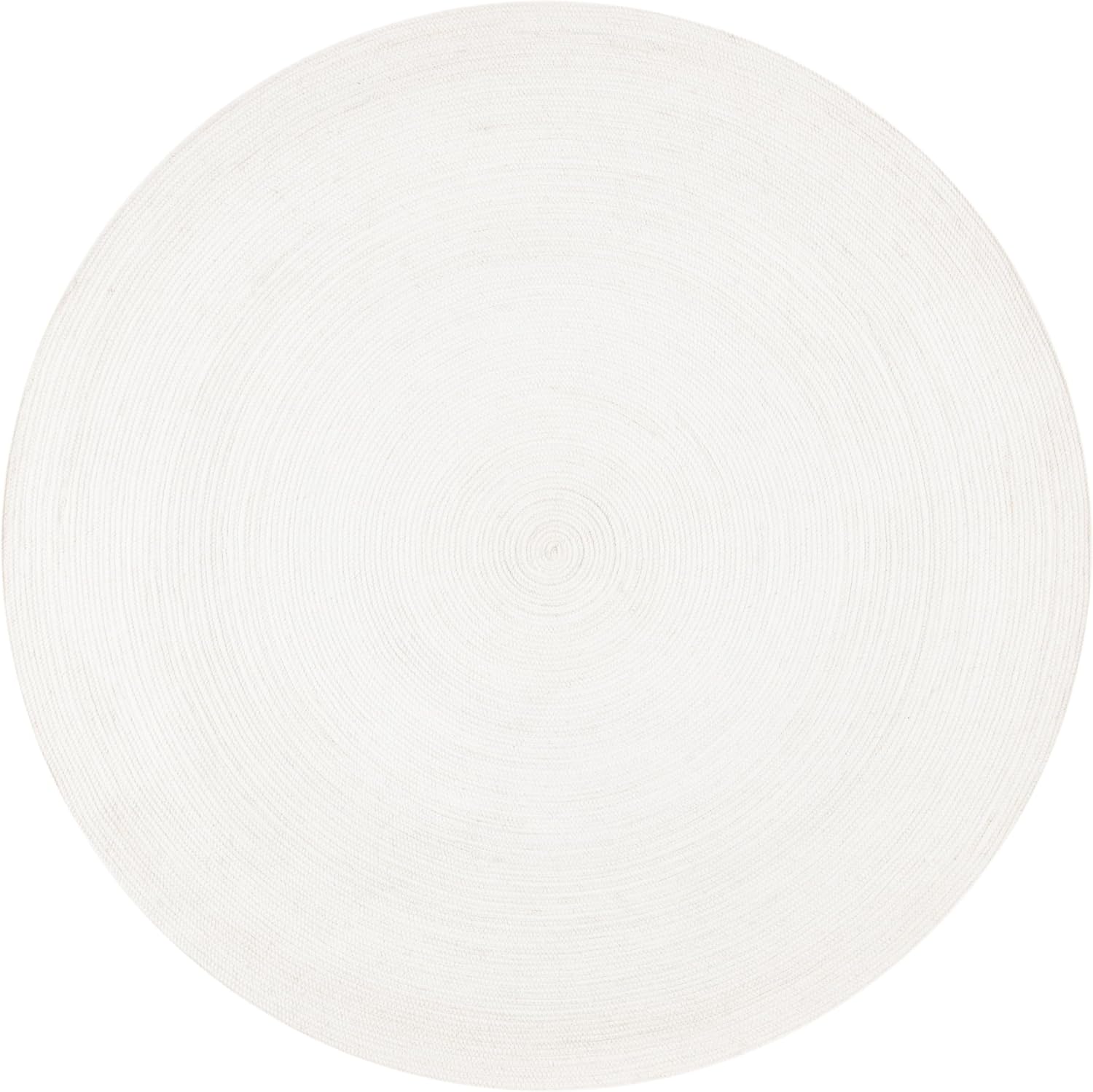 SAFAVIEH Braided Collection 7' Round Ivory BRD901A Handmade Country Cottage Reversible Wool Entryway Foyer Living Room Bedroom Kitchen Area Rug