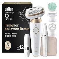Braun Silk Epil 9 Flex SkinSpa Epilatore Elettrico Donna Testina Flessibile 360°