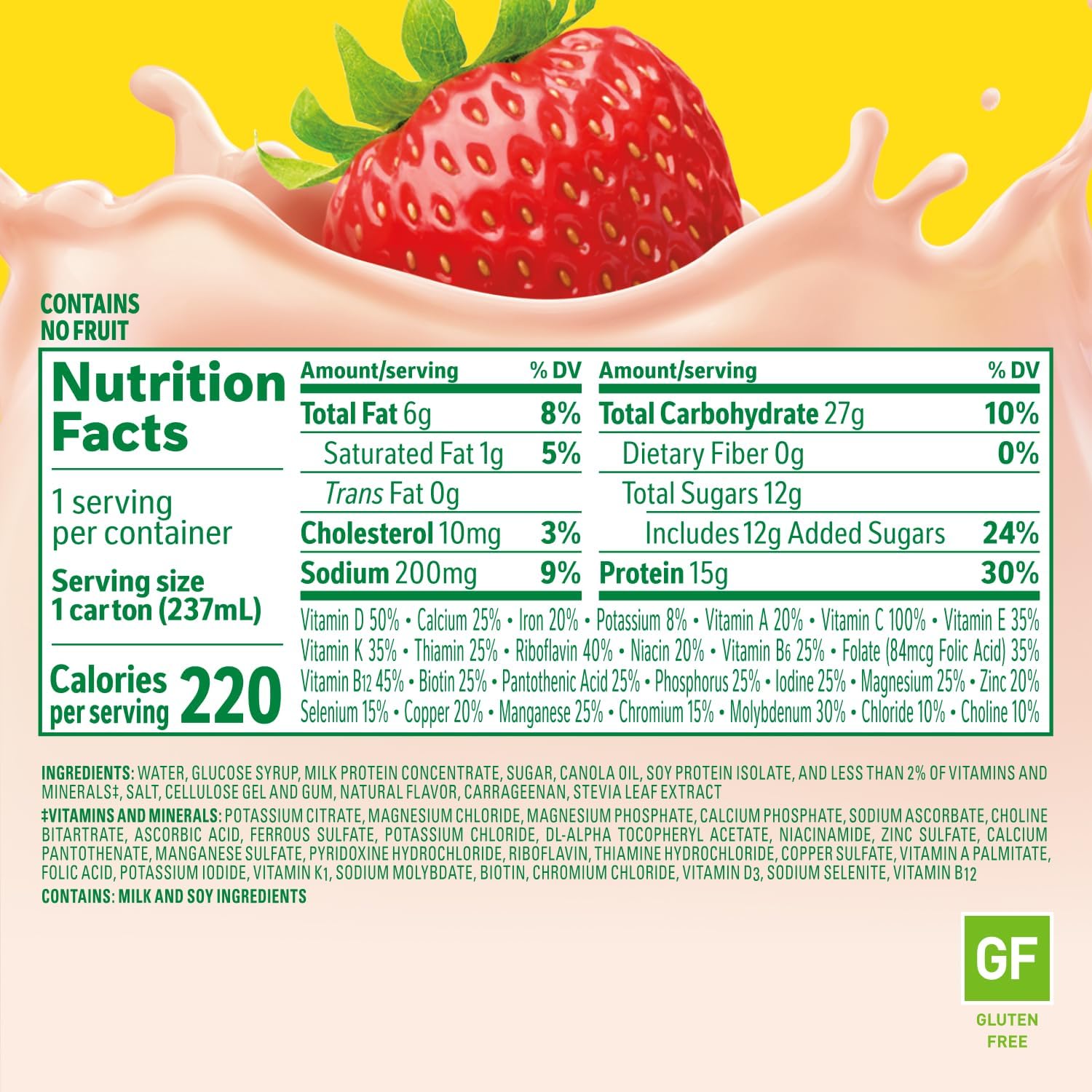 Carnation Breakfast Essientials High Protein Ready-to-Drink, 8 FL OZ Carton, Strawberry (Pack of 24)
