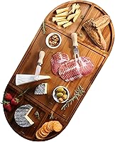 SynergyLoop Magnetic Acacia Wood Charcuterie Board Set - 3-Piece 26x13 Large Serving Platter with Storage Bag, Perfect Gift